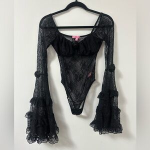 Dolls Kill Black Lace Bodysuit